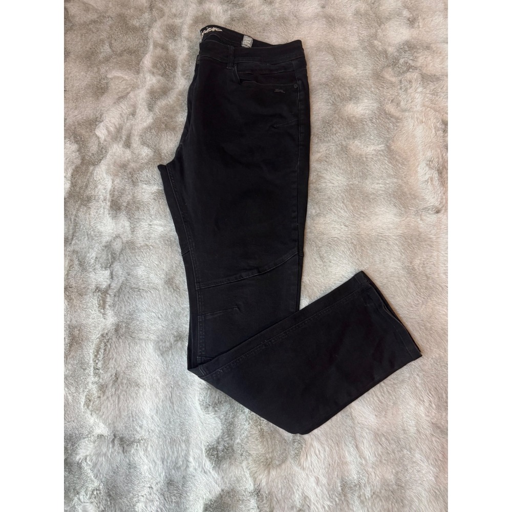 A Tiziano Mens Black Moto Panel Denim Size 44 Streetwear Cotton Stretch-0589